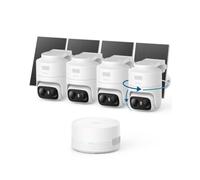 eufy Security eufyCam C37 con 4+1 Videocamere, Telecamera Wi-Fi Esterno 2K | Senza Fili, Tracciamento IA 360° con pan e tilt, Pannello Solar, HomeBase Mini, Riconoscimento facciale.