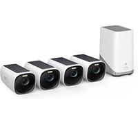 eufy Security eufyCam S330(eufyCam 3), telecamera wi-fi esternoi, telecamera pannello solare, risoluzione 4K, riflettore e visione notturna a colori, Nessun Costo Mensile, Kit di 4 telecamere