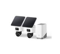 Eufy Security eufyCam S4 2-Cam Kit, Telecamera Esterna Wireless, Bullet-PTZ a 3 Obiettivi, 4K UHD, Panoramica 360°, Auto Traccia, Zoom Ibrido 8×, Visione Notturna a Colori, Memoria Espandibile