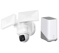 eufy Security Floodlight Cam E30 & HomeBase 3(Confezione), telecamera wi-fi esterno, Rotazione Panoramica e Inclinazione a 360°, Rilevamento e Tracciamento con AI, Video 2K, 2000 Lumen