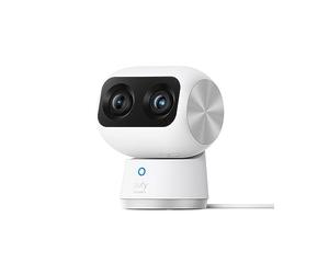 eufy Security Indoor Cam S350 Dual Camera 4K UHD Telecamera di Sicurezza Interna con Zoom 8× e 360° PTZ, Ideale per Baby Monitor/Pet Camera/Dog Camera/Sicurezza Domestica, Human/Pet AI, Dual-Band