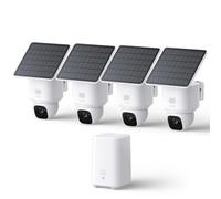 eufy Security SoloCam E30, kit di 4 camme, telecamere di sicurezza wireless per esterni, telecamera solare per esterni wireless, panoramica a 360°, tracciamento AI, chiarezza 2K, senza canone mensile