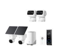 Eufy SoloCam E42 Kit 2 (HomeBase S380)+Telecamera per interni S350 Kit 2+Videocitofono E340+Video Doorbell E340