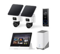 eufyCam S4 Kit 2 Telecamere(HomeBase S380)+Videocitofono E340+Smart Display