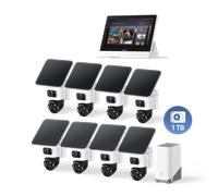 eufyCam S4 Kit 8 Telecamere(HomeBase S380)+Smart Display+1TB Hard Drive