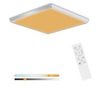 EUG-PRODUCTS Plafoniera LED dimmerabile con telecomando, 24W, RGB, 4000K, design moderno quadrato per soggiorno, camera da letto, cameretta e bagno, 29 x 2,5 cm.