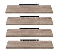 EUGAD Mensola a Muro, Scaffale a Parete 100cm, Colore Caffè Chiaro, MDF 4er | Mensola Multiuso a Scomparsa Decorazione per Soggiorno, Camera da Letto, Salotto