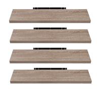 EUGAD Mensola a Muro, Scaffale a Parete 120cm, Colore Caffè Chiaro, MDF 2er