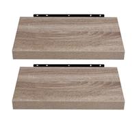 EUGAD Mensola a Muro, Scaffale a Parete 25cm, Colore Caffè Chiaro, MDF 2er | Mensola Multiuso a Scomparsa Decorazione per Soggiorno, Camera da Letto, Salotto