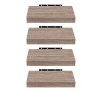 EUGAD Mensola a Muro, Scaffale a Parete 25cm, Colore Caffè Chiaro, MDF 4er | Mensola Multiuso a Scomparsa Decorazione per Soggiorno, Camera da Letto, Salotto