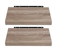 EUGAD Mensola a Muro, Scaffale a Parete 40cm, Colore Caffè Chiaro, MDF 2er