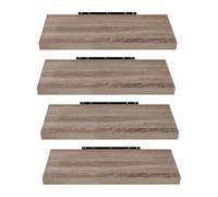 EUGAD Mensola a Muro, Scaffale a Parete 50cm, Colore Caffè Chiaro, MDF 4er | Mensola Multiuso a Scomparsa Decorazione per Soggiorno, Camera da Letto, Salotto