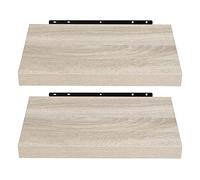 EUGAD Mensola a Muro, Scaffale a Parete in MDF, 40cm Rovere Chiaro 2er | Mensola Multiuso a Scomparsa Decorazione per Soggiorno, Camera da Letto, Salotto
