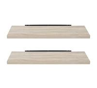 EUGAD Mensola a Muro Set da 2, 100cm, Mensole Librerie da Parete Scaffale MDF Stile Rétro Ripiano Portaoggetti, Rovere chiaro, 0041QJ-2
