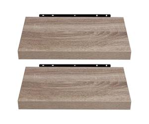 EUGAD Mensola a Muro Set da 2, 40cm, Mensole Librerie da Parete Scaffale MDF Stile rétro Ripiano Portaoggetti, Rovere dorato, 0114QJ-2