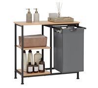 EUGAD Mobile Bagno con Portabiancheria, Sacco per Bucato Rimovibile, Mobile Lavanderia a 4 Livelli, Cesto per Il Bucato in Tessuto Oxford da 31 L, 70x30x65 cm
