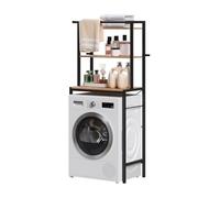 EUGAD Mobile per Lavatrice, Sopra WC Rovere e Nero 67x40x162cm