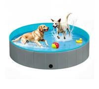 EUGAD Piscina per Cani Grandi e Piccoli 120x30cm Piscina Cani in PVC, Pieghevole Piscinetta per Cani, Vasca da Bagno per Cani, Dog Pool con Valvola di Scarico