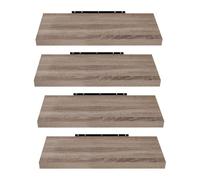 EUGAD Set di 4 Mensole da Muro, Marrone Caffè Chiaro, 60cm, in Legno MDF, Librerie Scaffale da Parete Portaoggetti, Mensole Sospese Decorative per Salotto Cucina Corridoio