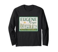 Eugene Oregon Paesaggio Robusto PNW Viaggio Vintage Maglia a Manica
