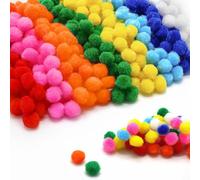 EUGENEKELLY 500 Pezzi Pompon Colorati, 10mm Pompon Colorati per Feste, Ghirlande, Nappe, Accessori per Capelli