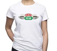 EUGINE DREAM Central Perk Coffee Friends TV Series T-Shirt Donna Bianco S