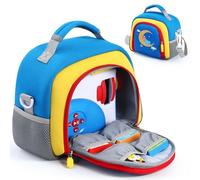 EUGOOCX Borsa da trasporto compatibile con Little Tikes Story Dream Machine Books Starter Set, custodia con tracolla per lettore audio, libri e collezione di personaggi, Blu rosso