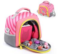 EUGOOCX Borsa da trasporto per lettore audio Toniebox, custodia da viaggio compatibile con personaggi Tonies, cuffie e lettore audio, organizer con tracolla, rosa, Borsa per il trasporto