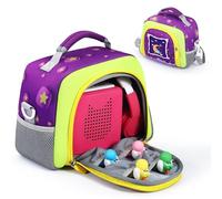 EUGOOCX Borsa da trasporto per lettore audio Toniebox, custodia da viaggio compatibile con personaggi Tonies, cuffie e lettore audio, organizer con tracolla, Viola, Borsa per il trasporto