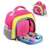 EUGOOCX Borsa da trasporto per lettore audio Toniebox, custodia da viaggio compatibile con personaggi Tonies, cuffie e lettore audio, organizer con tracolla, Rosso rosato, Borsa per il trasporto