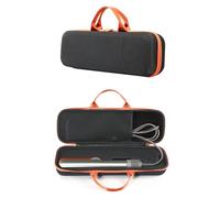EUGOOCX Custodia rigida da viaggio per asciugacapelli Dyson Airstrait, custodia protettiva portatile per piastre per capelli (Nero-arancio)