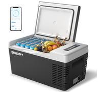 EUHOMY 18L Frigorifero Portatile per Auto, Mini Frigo con APP, Minifrigo Temperatura Regolabile - 20~20 ℃, 12/24 V CC e 100-240 V CA, Congelatore WiFi per Campeggio, Esterno, Auto, Nero