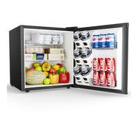 EUHOMY 46L Frigorifero Piccolo con Freezer: Frigorifero Monoporta con Porta Reversibile, Silenzioso, 7 Livelli Termostato Regolabile, Mini Frigo da Ufficio, Camera, Hotel, Nero