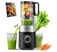 EUHOMY Estrattore Frutta e Verdura, 220W Centrifuga Frutta e Verdura con Bocca 135mm, Capacità 1,8L con 2 Bicchieri, Triplo Filtro, Facile da Pulire, per Frutta e Verdura Intera - Nero