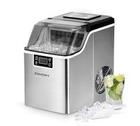 EUHOMY Macchina del Ghiaccio Casa: 24 Cubetti in 13 Minuti, 20,5KG/24H Macchina per il Ghiaccio Autopulente, 3,2L con Paletta/Cestello, per Cucina/Ufficio, Acciaio Inossidabile