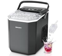 EUHOMY Macchina per cubetti di ghiaccio, 9 cubi in 6 minuti, macchina per il ghiaccio Bullet, 2 dimensioni cubi, in acciaio inox, per il piano di lavoro, 12 kg/giorno, macchina per cubetti di ghiaccio