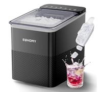EUHOMY Macchina per il Ghiaccio Casa: 12KG/24H, 9 Cubetti di Ghiaccio in 2 Dimensioni, Macchina del Ghiaccio Autopulente con Paletta/Cestello, per Cucina/Ufficio, Nero