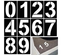 EUIEUT 10 Pezzi Stencil con Numeri Grandi 28cm Riutilizzabili Stencil con Numeri Plastica da 0 a 9 Stencil con Numeri per Pittura per Dipingere Fai da Te Graffiti Pareti Porte e Strade