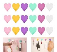 EUIEUT 12 Pezzi Ganci Adesivi in Acciaio Inossidabile, Forma di Cuore, Impermeabili e Resistenti, Ideali per Appendere Strofinacci in Cucina, Facili da Installare Disponibili in Vari Colori Perfetti