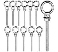 EUIEUT 12 Pezzi Golfari Bullone a Occhiello in Acciaio Inox Golfari Bullone per Sollevamento M6 Bullone a Occhiello Rotondo ad Anello per Recinzioni, Navi, Appendere Tende o Decorazioni