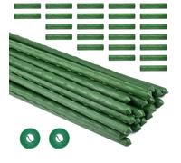 EUIEUT 24 Pezzi Bastoncini per Piante Rampicanti 40 cm Supporti per Piante Sostegno per Piante Rampicanti Pali per Piante da Giardino con 24 Tubi di Collegamento per il Supporto di Verdure e Fiori