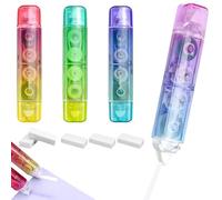 EUIEUT 4 Pz Rullo di Correzione Nastro Adesivo Correttore 2 in 1 Nastro di Correzione Bianchetto a Nastro con 5 Gomme per Cancellare per Album di Ritagli Creazione di Carte Appunti