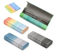 EUIEUT 4Pz Custodia Occhiali Rigida Portaocchiali con Panno Pulizia Astuccio Occhiali Rigido da Donna Uomo Organizer Occhiali Colorato Portatile Porta Occhiali da vista per Presbiopia Occhiali da Sole
