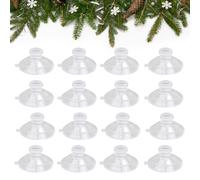 EUIEUT 60 Pezzi Ventosa di Natale Luce per Finestra Ø 30 mm Ventose per Luci Fiabesche Ventose per Decorazioni Finestra per Natale Ventose con Fessura per Cavi per Natale Feste Matrimoni Compleanni