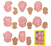 EUIEUT 8 Pz Formine per Biscotti a Forma di Fiore Stampi per Biscotti in Plastica 3D Tagliabiscotti Fiore Set di Formine per Biscotti Riutilizzabili per Fai da Te Fondente Torta Caramello Cioccolato