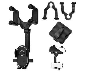 EUIEUT Supporto per Telefono per Specchietto Retrovisore Auto Supporto per Telefono Universale Girevole e Retrattile 360° Porta Cellulare Specchietto Retrovisore per Tutti Gli Smartphone