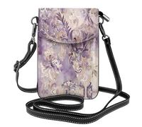 EUIYCBA Borse gialle del telefono cellulare della stampa del modello, piccola borsa a tracolla, per le donne con la cinghia staccabile, Motivo viola, Taglia unica