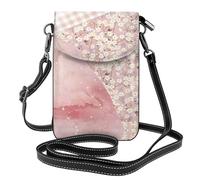 EUIYCBA Borse porpora del telefono cellulare della stampa del punto di onda, piccola borsa a tracolla, per le donne con la cinghia staccabile, Patchwork Floreale Rosa, Taglia unica
