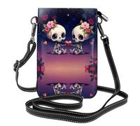 EUIYCBA Twin Wolves - Borsa a tracolla da donna con stampa a forma di cuore, con tracolla staccabile, Amanti dello scheletro stellato, Taglia unica