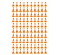 Eujgoov 100pcs Mini Coni del Traffico, Arancioni e a Strisce | Costruzione in plastica ABS addensata, 1,5x1,5x2,5 cm ciascuno, indicatori di blocchi stradali per il gioco dei veicoli,